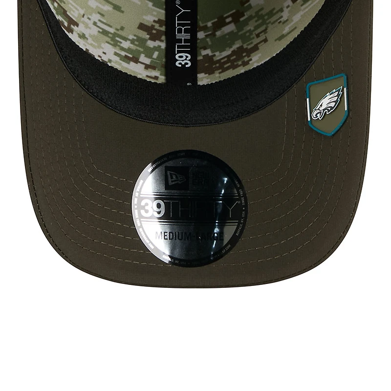 Philadelphia Eagles Green 2025 NFL Salute to Service Collection New Era 39THIRTY Flex Hat