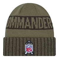 Washington Commanders Dark Green 2025 NFL Salute to Service Collection New Era Cuffed Knit Beanie Hat