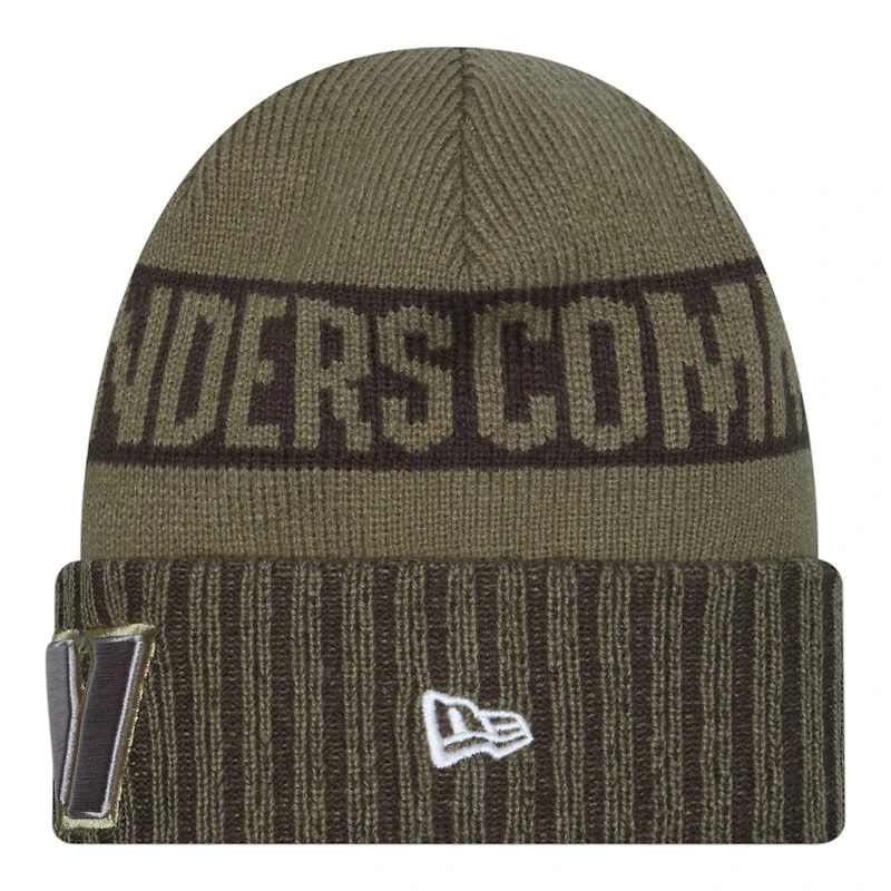 Washington Commanders Dark Green 2025 NFL Salute to Service Collection New Era Cuffed Knit Beanie Hat