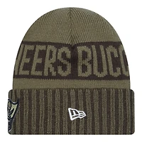 Tampa Bay Buccaneers Dark Green 2025 NFL Salute to Service Collection New Era Cuffed Knit Beanie Hat