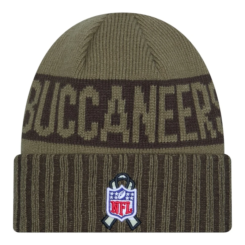 Tampa Bay Buccaneers Dark Green 2025 NFL Salute to Service Collection New Era Cuffed Knit Beanie Hat