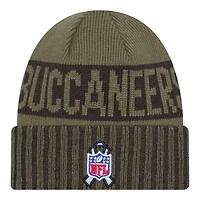 Tampa Bay Buccaneers Dark Green 2025 NFL Salute to Service Collection New Era Cuffed Knit Beanie Hat
