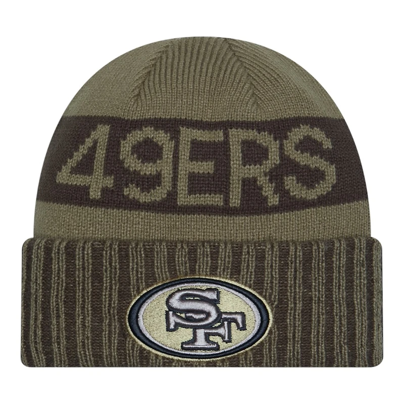 San Francisco 49ers Dark Green 2025 NFL Salute to Service Collection New Era Cuffed Knit Beanie Hat