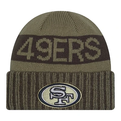San Francisco 49ers Dark Green 2025 NFL Salute to Service Collection New Era Cuffed Knit Beanie Hat