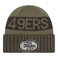 San Francisco 49ers Dark Green 2025 NFL Salute to Service Collection New Era Cuffed Knit Beanie Hat