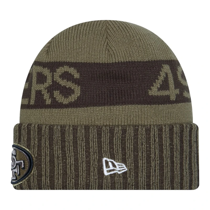 San Francisco 49ers Dark Green 2025 NFL Salute to Service Collection New Era Cuffed Knit Beanie Hat