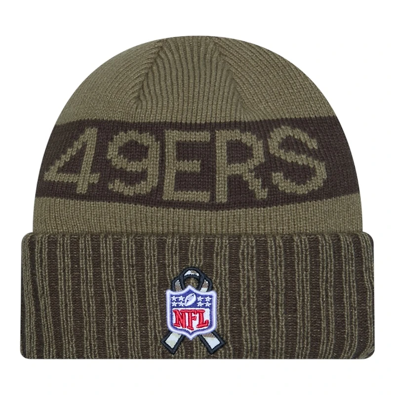 San Francisco 49ers Dark Green 2025 NFL Salute to Service Collection New Era Cuffed Knit Beanie Hat