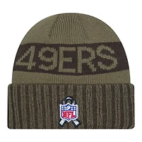 San Francisco 49ers Dark Green 2025 NFL Salute to Service Collection New Era Cuffed Knit Beanie Hat