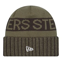 Pittsburgh Steelers Dark Green 2025 NFL Salute to Service Collection New Era Cuffed Knit Beanie Hat