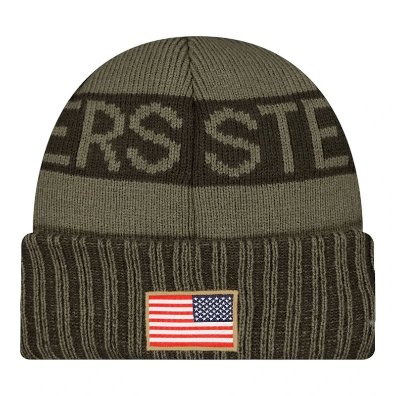 Pittsburgh Steelers Dark Green 2025 NFL Salute to Service Collection New Era Cuffed Knit Beanie Hat