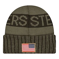Pittsburgh Steelers Dark Green 2025 NFL Salute to Service Collection New Era Cuffed Knit Beanie Hat