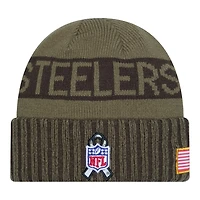 Pittsburgh Steelers Dark Green 2025 NFL Salute to Service Collection New Era Cuffed Knit Beanie Hat