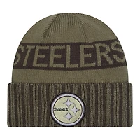 Pittsburgh Steelers Dark Green 2025 NFL Salute to Service Collection New Era Cuffed Knit Beanie Hat