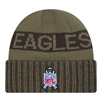 Philadelphia Eagles Dark Green 2025 NFL Salute to Service Collection New Era Cuffed Knit Beanie Hat