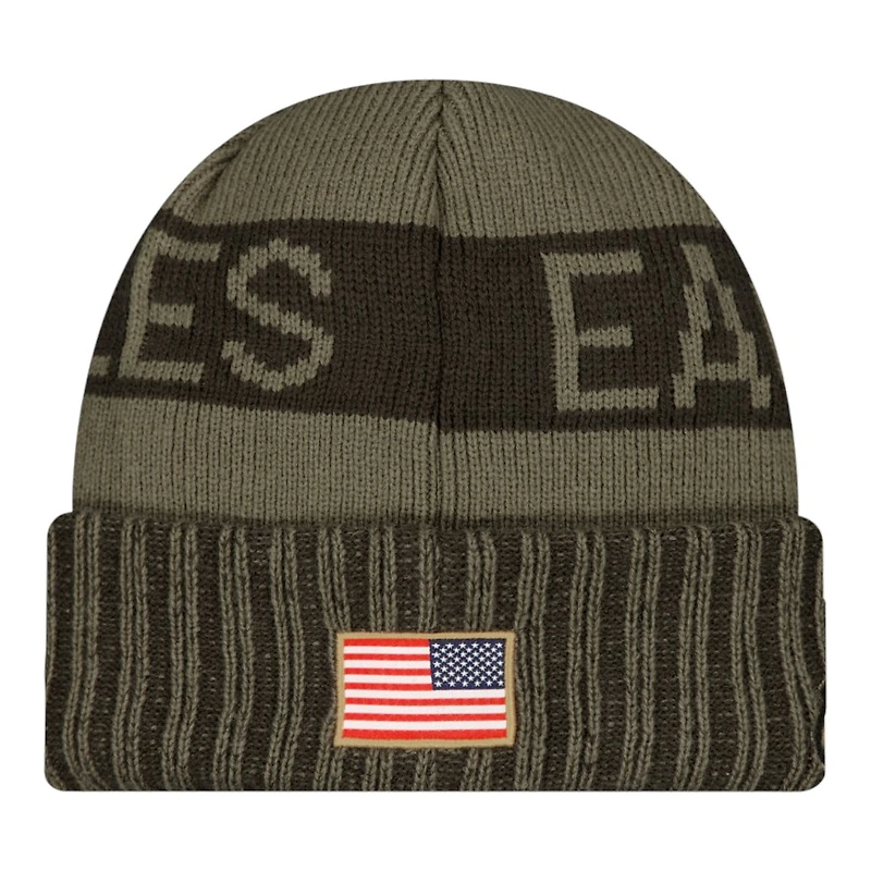 Philadelphia Eagles Dark Green 2025 NFL Salute to Service Collection New Era Cuffed Knit Beanie Hat