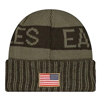Philadelphia Eagles Dark Green 2025 NFL Salute to Service Collection New Era Cuffed Knit Beanie Hat