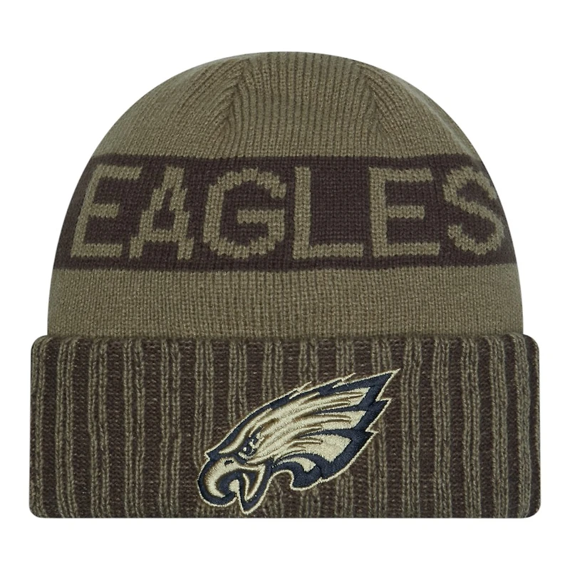 Philadelphia Eagles Dark Green 2025 NFL Salute to Service Collection New Era Cuffed Knit Beanie Hat