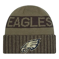 Philadelphia Eagles Dark Green 2025 NFL Salute to Service Collection New Era Cuffed Knit Beanie Hat