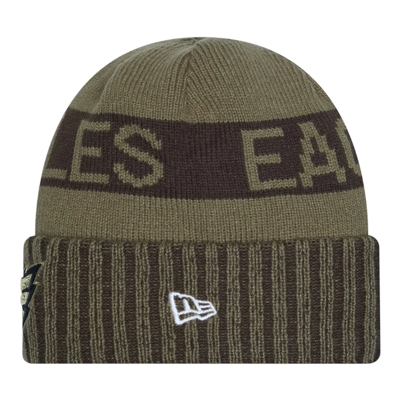 Philadelphia Eagles Dark Green 2025 NFL Salute to Service Collection New Era Cuffed Knit Beanie Hat