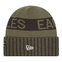 Philadelphia Eagles Dark Green 2025 NFL Salute to Service Collection New Era Cuffed Knit Beanie Hat