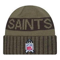New Orleans Saints Dark Green 2025 NFL Salute to Service Collection New Era Cuffed Knit Beanie Hat