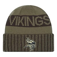 Minnesota Vikings Dark Green 2025 NFL Salute to Service Collection New Era Cuffed Knit Beanie Hat