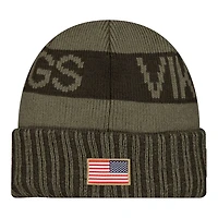 Minnesota Vikings Dark Green 2025 NFL Salute to Service Collection New Era Cuffed Knit Beanie Hat
