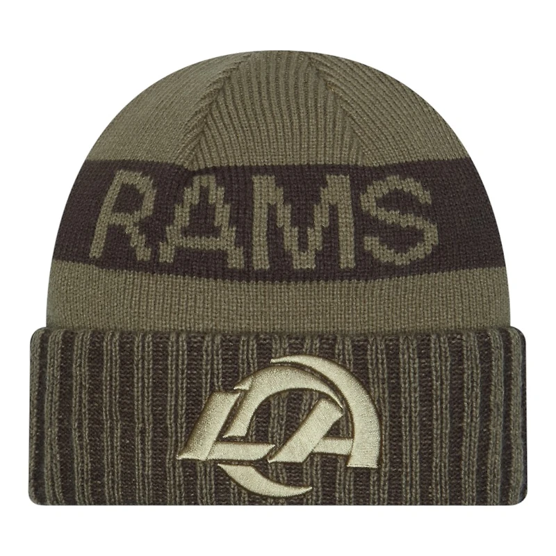 Los Angeles Rams Dark Green 2025 NFL Salute to Service Collection New Era Cuffed Knit Beanie Hat