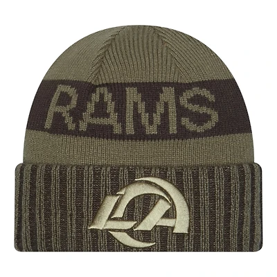 Los Angeles Rams Dark Green 2025 NFL Salute to Service Collection New Era Cuffed Knit Beanie Hat