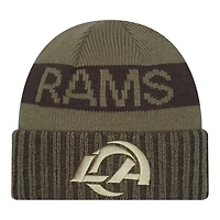 Los Angeles Rams Dark Green 2025 NFL Salute to Service Collection New Era Cuffed Knit Beanie Hat