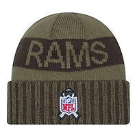 Los Angeles Rams Dark Green 2025 NFL Salute to Service Collection New Era Cuffed Knit Beanie Hat