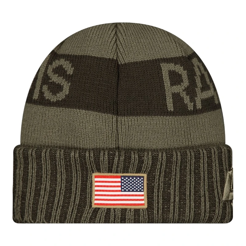 Los Angeles Rams Dark Green 2025 NFL Salute to Service Collection New Era Cuffed Knit Beanie Hat