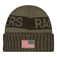 Las Vegas Raiders Dark Green 2025 NFL Salute to Service Collection New Era Cuffed Knit Beanie Hat