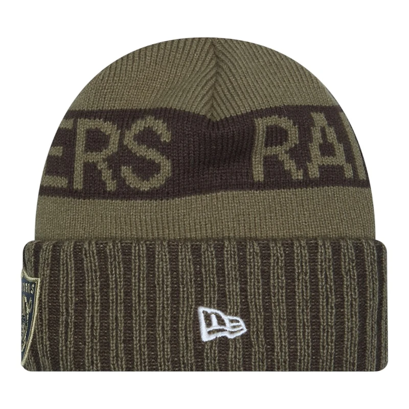 Las Vegas Raiders Dark Green 2025 NFL Salute to Service Collection New Era Cuffed Knit Beanie Hat