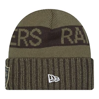 Las Vegas Raiders Dark Green 2025 NFL Salute to Service Collection New Era Cuffed Knit Beanie Hat