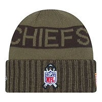 Kansas City Chiefs Dark Green 2025 NFL Salute to Service Collection New Era Cuffed Knit Beanie Hat