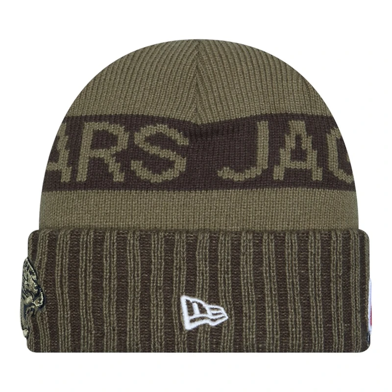 Jacksonville Jaguars Dark Green 2025 NFL Salute to Service Collection New Era Cuffed Knit Beanie Hat