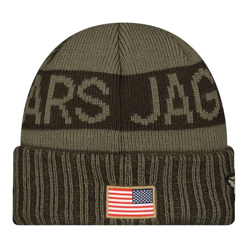 Jacksonville Jaguars Dark Green 2025 NFL Salute to Service Collection New Era Cuffed Knit Beanie Hat