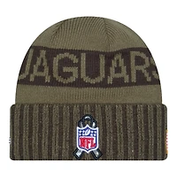 Jacksonville Jaguars Dark Green 2025 NFL Salute to Service Collection New Era Cuffed Knit Beanie Hat