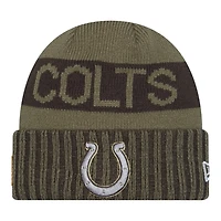 Indianapolis Colts Dark Green 2025 NFL Salute to Service Collection New Era Cuffed Knit Beanie Hat