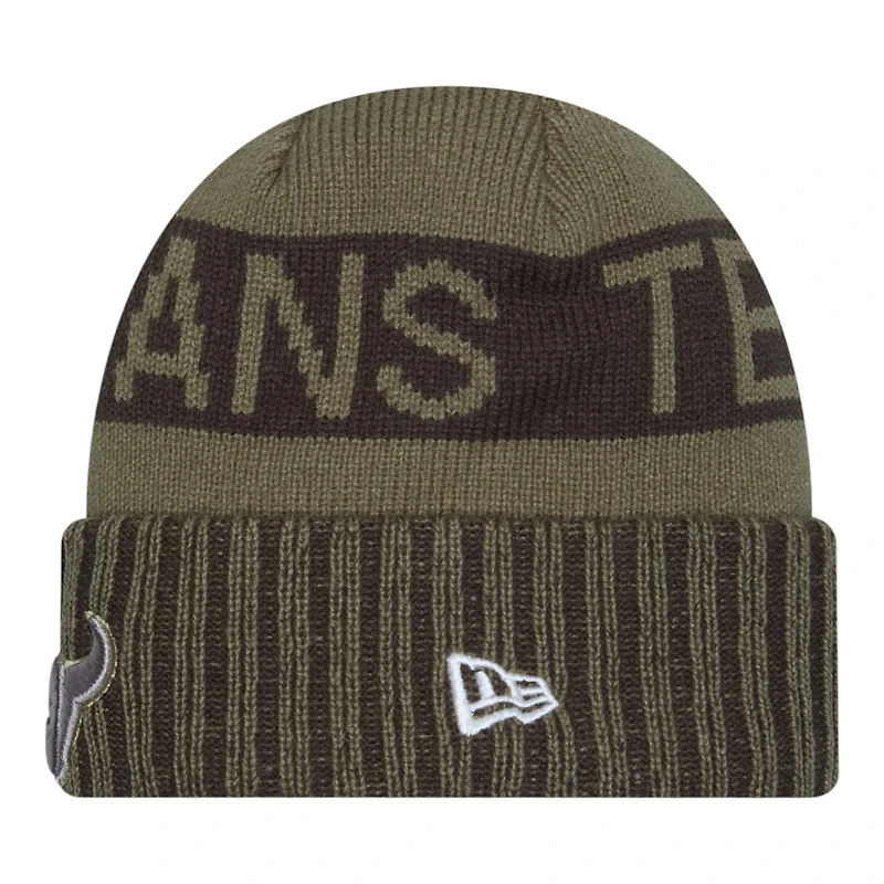 Houston Texans Dark Green 2025 NFL Salute to Service Collection New Era Cuffed Knit Beanie Hat