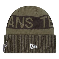 Houston Texans Dark Green 2025 NFL Salute to Service Collection New Era Cuffed Knit Beanie Hat
