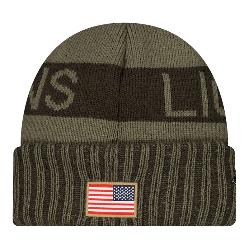 Detroit Lions Dark Green 2025 NFL Salute to Service Collection New Era Cuffed Knit Beanie Hat
