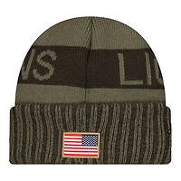 Detroit Lions Dark Green 2025 NFL Salute to Service Collection New Era Cuffed Knit Beanie Hat