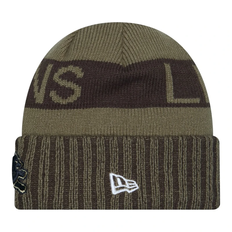 Detroit Lions Dark Green 2025 NFL Salute to Service Collection New Era Cuffed Knit Beanie Hat