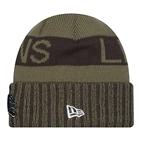 Detroit Lions Dark Green 2025 NFL Salute to Service Collection New Era Cuffed Knit Beanie Hat