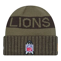 Detroit Lions Dark Green 2025 NFL Salute to Service Collection New Era Cuffed Knit Beanie Hat