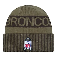 Denver Broncos Dark Green 2025 NFL Salute to Service Collection New Era Cuffed Knit Beanie Hat