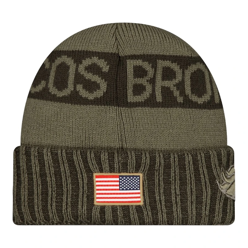 Denver Broncos Dark Green 2025 NFL Salute to Service Collection New Era Cuffed Knit Beanie Hat