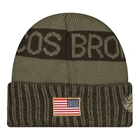 Denver Broncos Dark Green 2025 NFL Salute to Service Collection New Era Cuffed Knit Beanie Hat